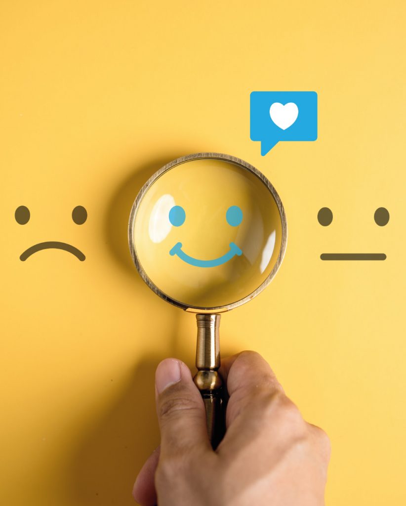 Magnify glass smiley face